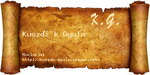 Kuszák Gyula névjegykártya