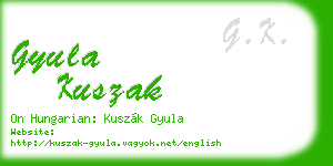 gyula kuszak business card